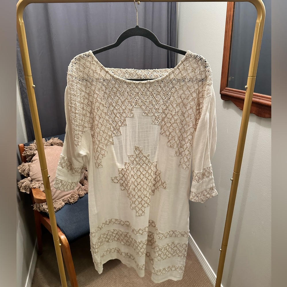 Free People White/Cream Open-back Dress